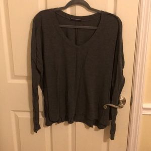 Gray Long Sleeve Top